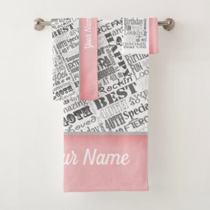 Special 40th Birthday Party Personalised Gifts Bath Towel Set