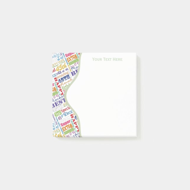 Special 45th Birthday Party Personalised Gifts Post-it Notes (Front)