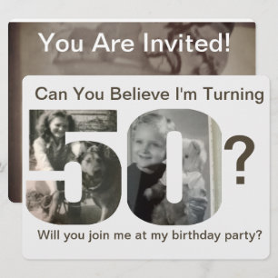 Special 50th Birthday Child Photo Party Invitation