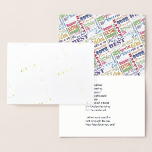 Special 60th Birthday Party Personalised Monogram Foil Card