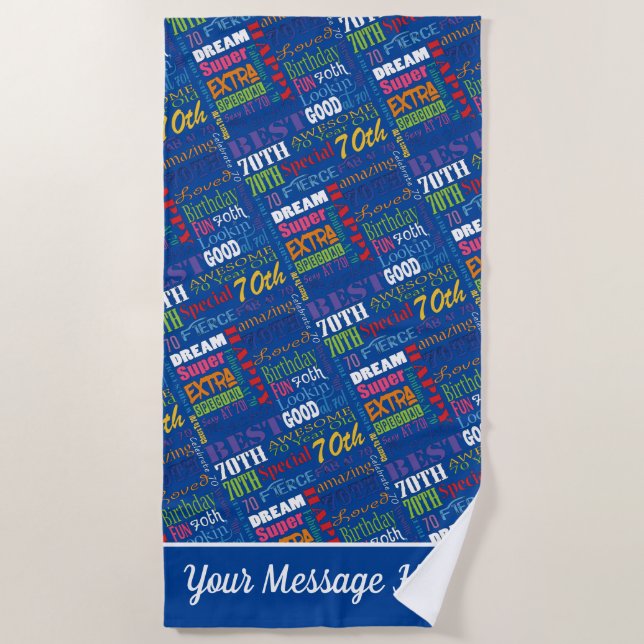 Special 70th Birthday Party Personalised Gifts Beach Towel (Front)