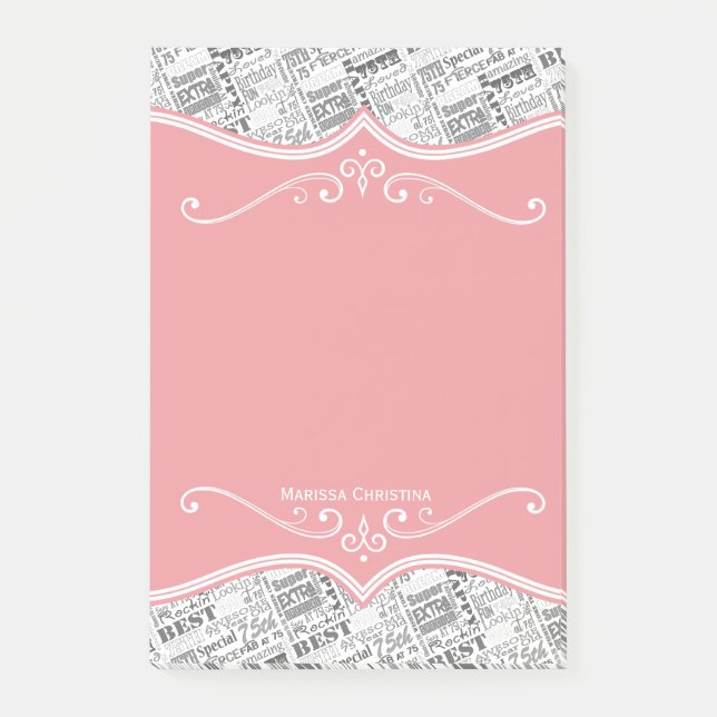 Special 75th Birthday Party Personalised Gifts Post-it Notes (Front)