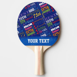 Special  75th Birthday Party Personalised Monogram Ping Pong Paddle