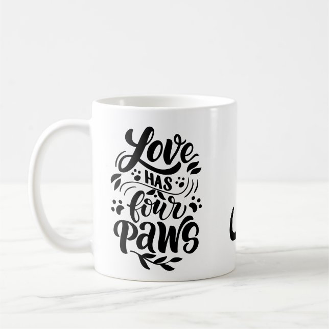 Special Affection Human Cats Simple Monochrome  Coffee Mug (Left)