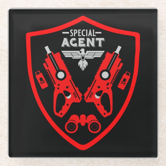 Special Agent Kid Glass Coaster (Front)
