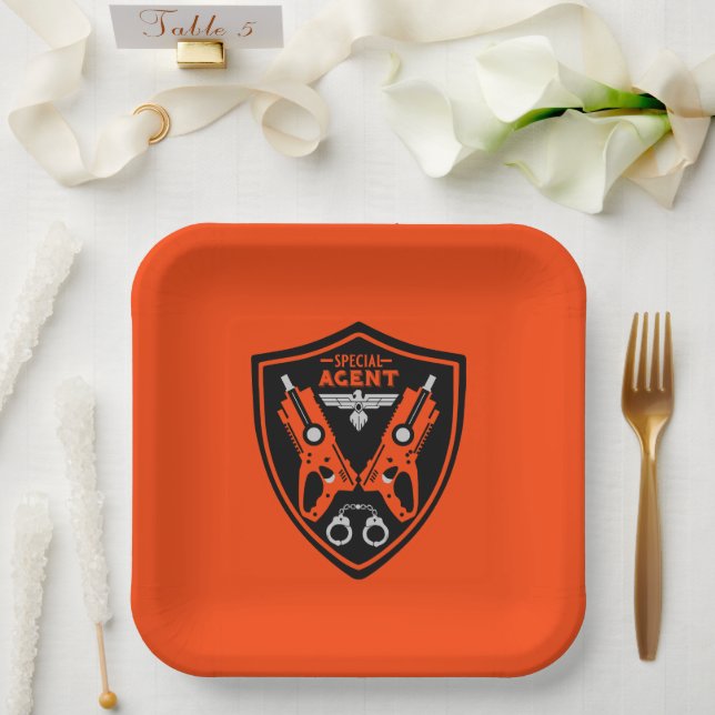 Special Agent Kid Paper Plate (Wedding)