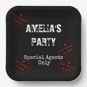 Special Agent - Spy Theme Top Secret Party  Paper Plate