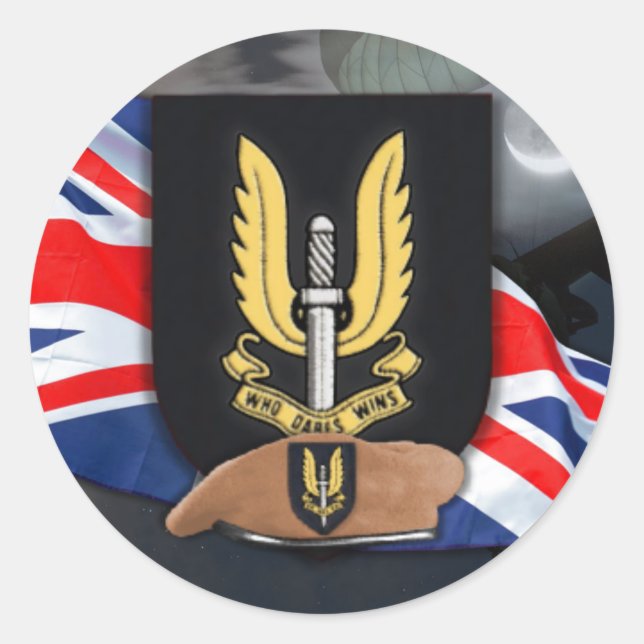 special air service sas vets veterans iraq  Sticke Classic Round Sticker (Front)