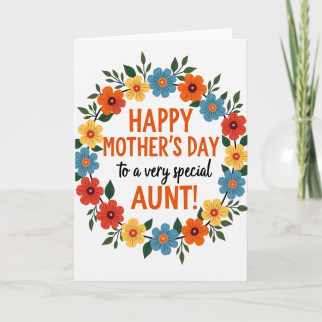 Special Aunts Day Bouquet Card (Front)