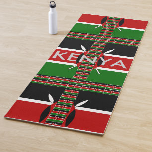 Special Beautiful Kenyan National Flag Art Colours Yoga Mat