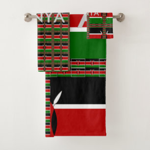 Special Beautiful Kenyan National Flag Colours  Bath Towel Set