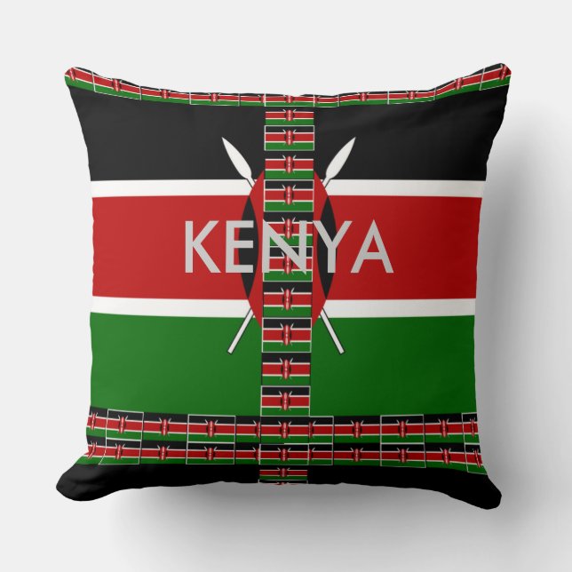 Special Beautiful Kenyan National Flag Colours Cushion (Front)