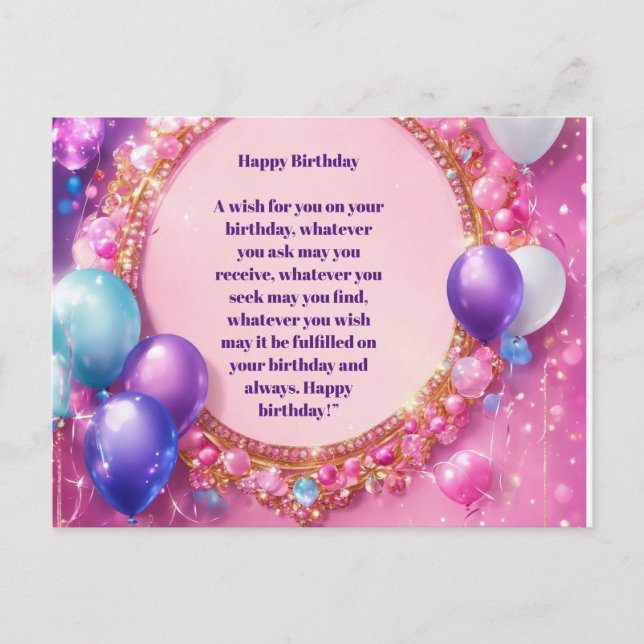 " Special Birthday Blessings" Postcard (Front)