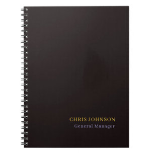 Special Black & Gold Color Plain Own Name Position Notebook