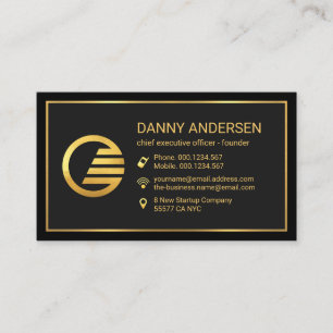 Special Black Grey Gold Frame CEO Business Card