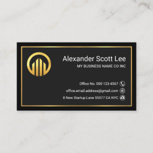 Special Black Grey Gold Frame CEO Founder Business Card