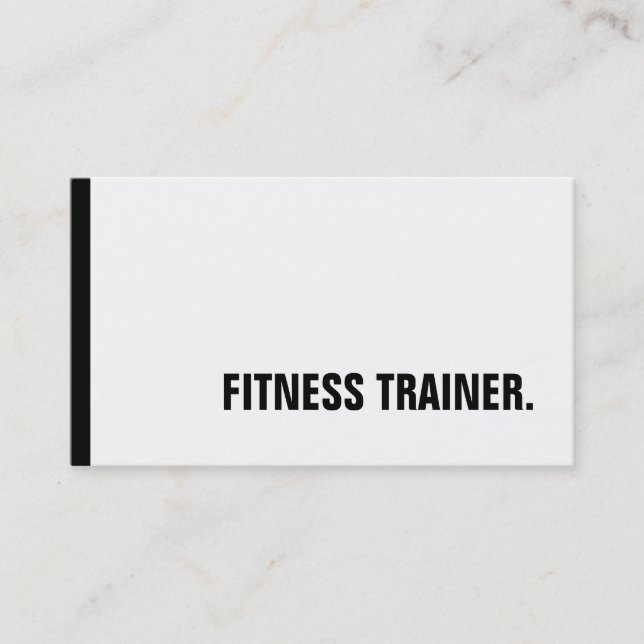 Special Black White Fitness Trainer Trendy Business Card (Front)