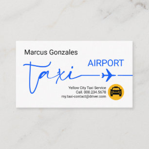 Special Blue Taxi Airplane Signage Business Card