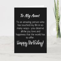 SPECIAL CARD FOR "SPECIAL" AUNT'S BIRTHDAY