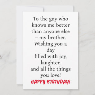 SPECIAL CARD FOR SPECIAL BROTHER'S BIRTHDAY