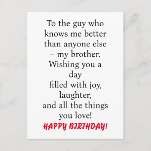SPECIAL CARD FOR SPECIAL BROTHER'S BIRTHDAY