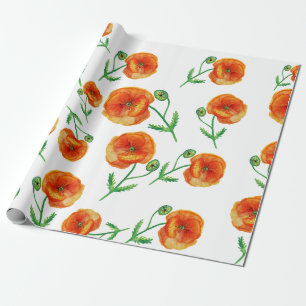 Special Celebration Red Poppies Wrapping Paper
