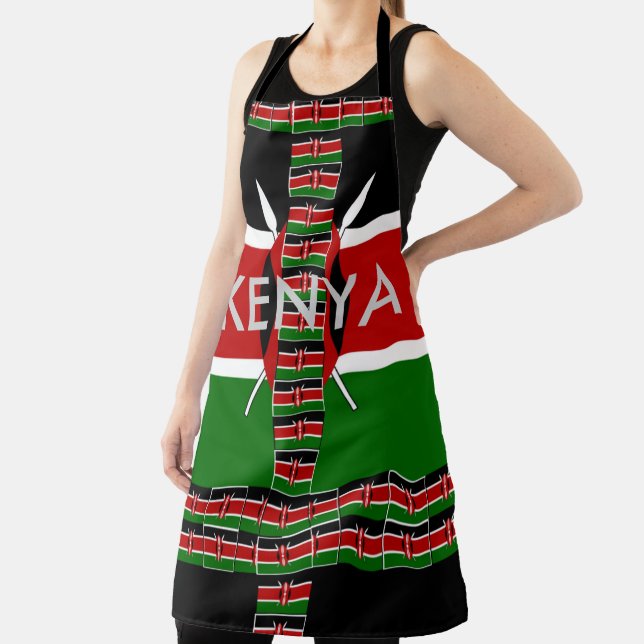 Special Chef Beautiful Kenyan National Flag Colour Apron (Insitu)