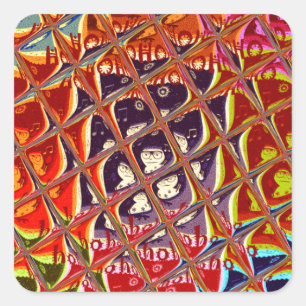 Special Christmas colours Snow  Santa HoHoho Art Square Sticker