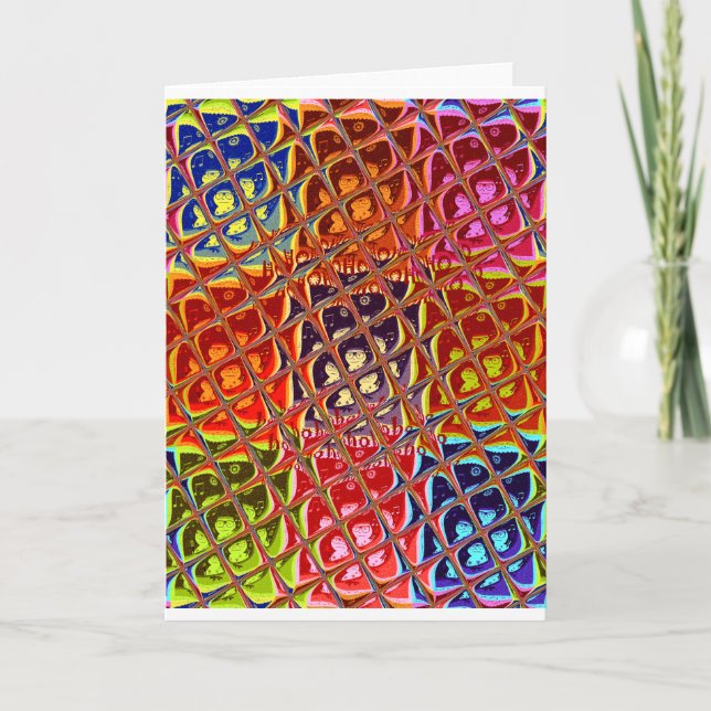 Special Christmas colours Snow  Santa HoHoho Pop A Holiday Card (Front)