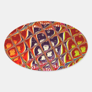 Special Christmas colours Snow  Santa HoHoho Pop A Oval Sticker