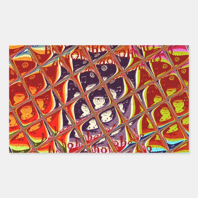 Special Christmas colours Snow  Santa HoHoho Pop A Rectangular Sticker (Front)