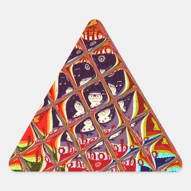 Special Christmas colours Snow  Santa HoHoho Pop A Triangle Sticker (Front)