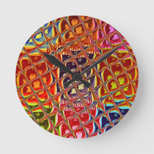 Special Christmas colours Snow  Santa HoHoho Pop Round Clock