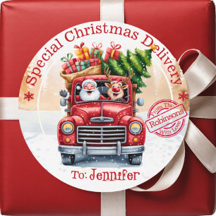 Special Christmas Delivery Cute Holiday Gift Classic Round Sticker
