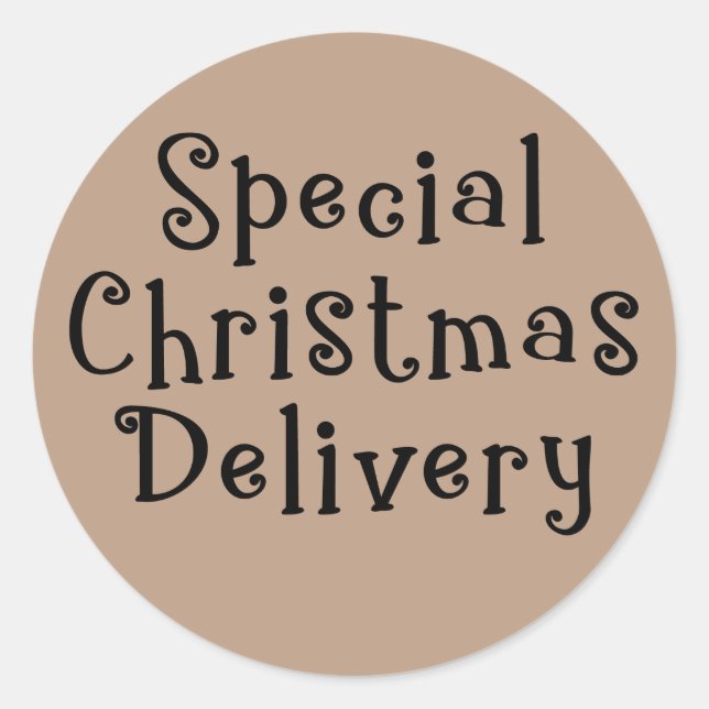 Special Christmas Delivery Kraft Holiday Classic Round Sticker (Front)