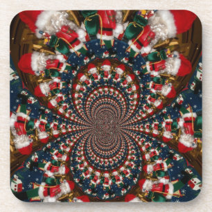 Special Christmas Santa Kaleidoscope Design Coaster