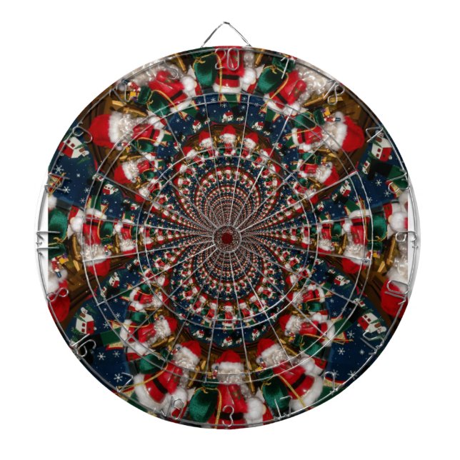Special Christmas Santa Kaleidoscope Design Dartboard (Front)