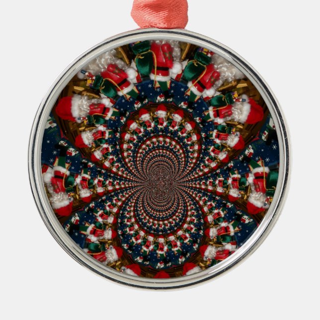 Special Christmas Santa Kaleidoscope Design Metal Tree Decoration (Front)