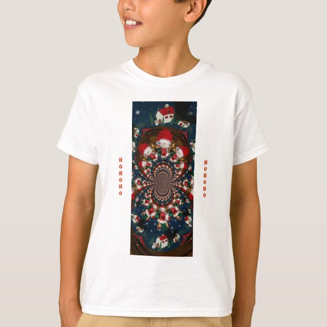 Special Christmas Santa Kaleidoscope Design T-Shirt (Front)