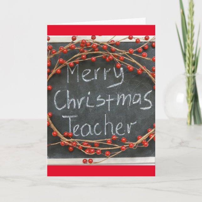 SPECIAL *CHRISTMAS WISHES* FOR A SPECIAL TEACHER! CARD (Front)
