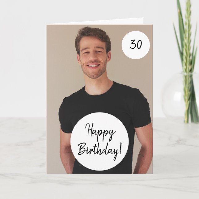 Special Circle Custom Photo Son 30th Birthday Card (Front)