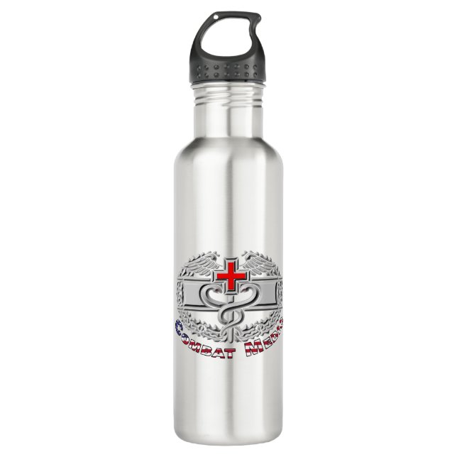 Special Combat Medic Badge Design 710 Ml Water Bottle (Front)
