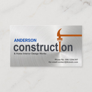 Special Construction Hammer Nail Design, Handyman  Business Card