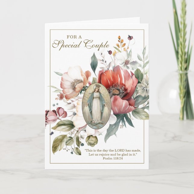 Special Couple Anniversary Religious Floral Card (Front)