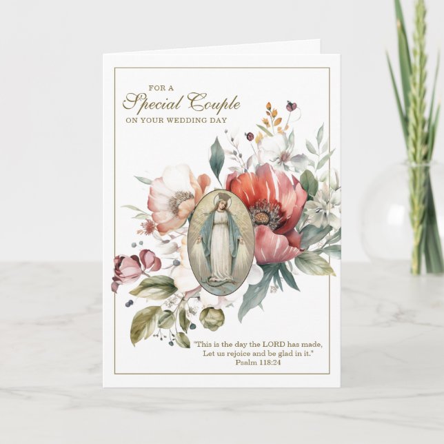 Special Couple Wedding  Religious Floral Card (Front)