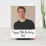 Special Custom Photo Son 30th Birthday Card<br><div class="desc">Special Custom Photo Son 30th Birthday, a unique design made for anyone looking for something special for their son on his birthday. The design features a custom photo in the front with customisable text that you can personalise, so, don't hesitate to customise it in order to make your own birthday...</div>