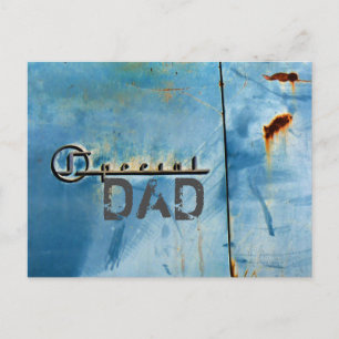 "Special" Dad - Rusty American Car - Personalised Postcard