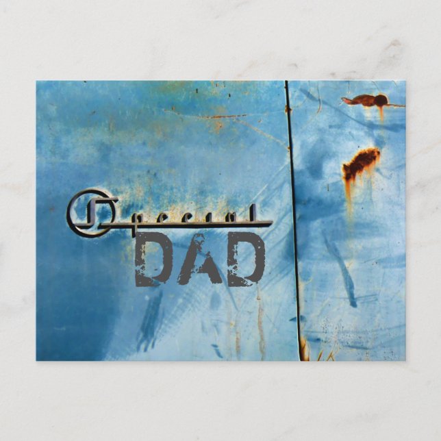 "Special" Dad - Rusty American Car - Personalised Postcard (Front)