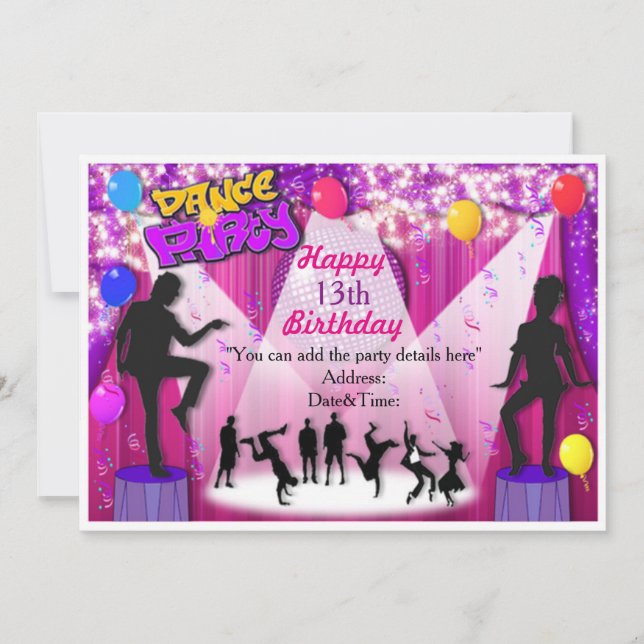 Special Dance Party Invitation (Front)