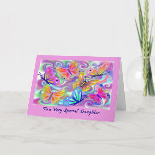 Special Daughter Pink Butterflies Card